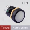 Toowei Plastic High Round Button 16mm Waterproof push button switch reset panel mount IP67 Surface illumination