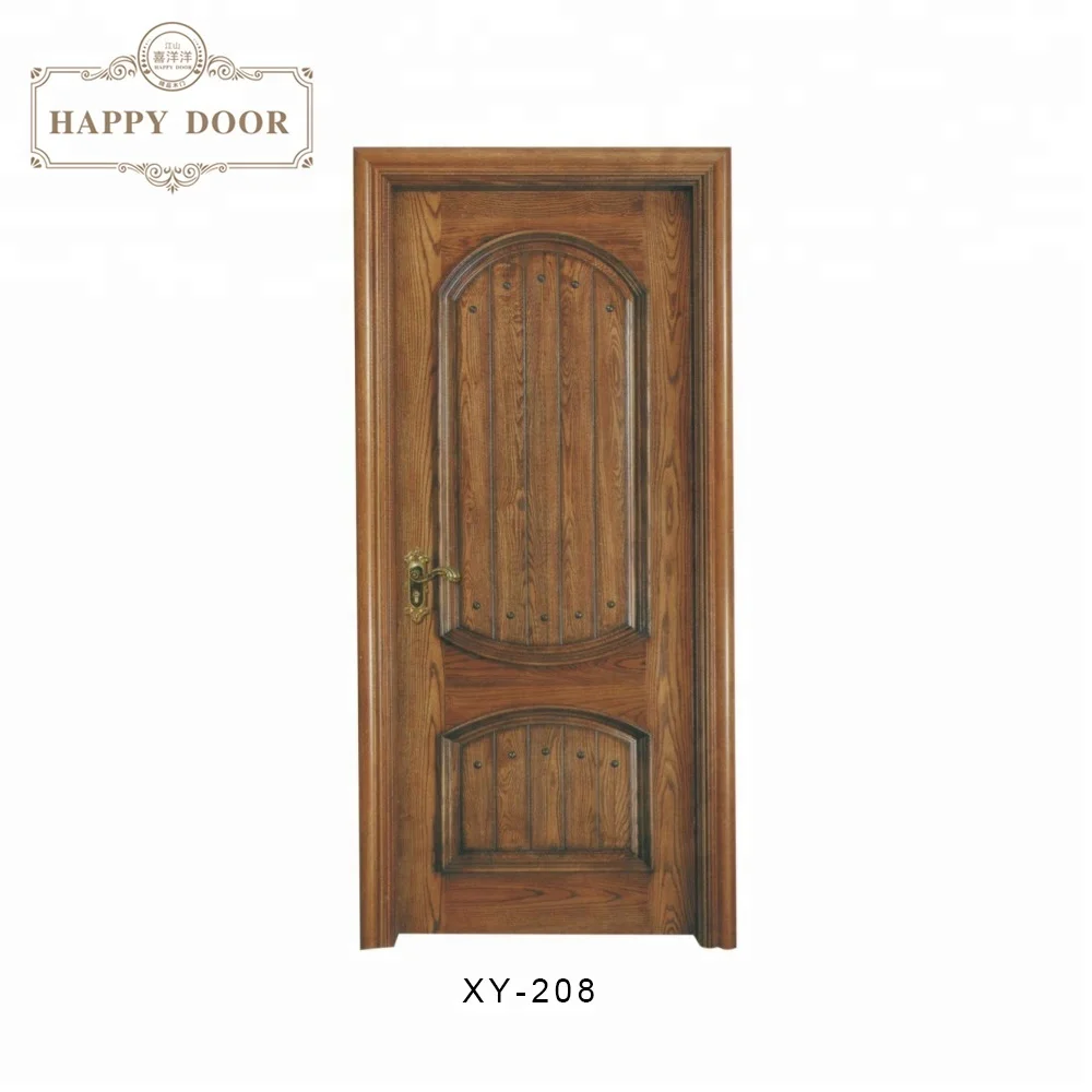Chinese New House Front Entrance Modern Solid Walnut Panel Wood