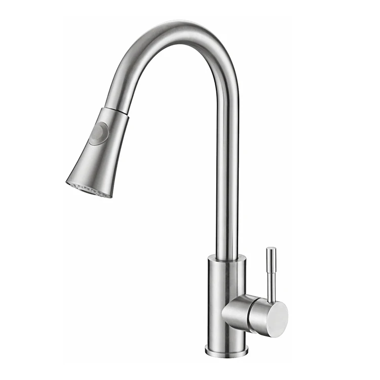 

Stainless steel 304 flexible pull out kitchen sink faucet water saving cUPC water taps 2 functions sprayer hot and cold mixer