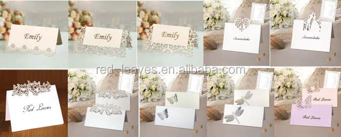 Laser Cutting Paper Heart Place Cards Wedding Name Card Party