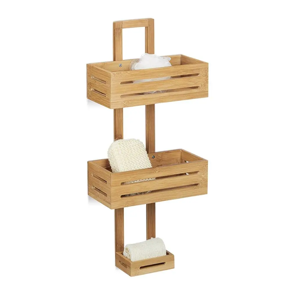 Bamboo Shower Caddy Wooden Hanging Shower Rack. Buy Bamboo Shower