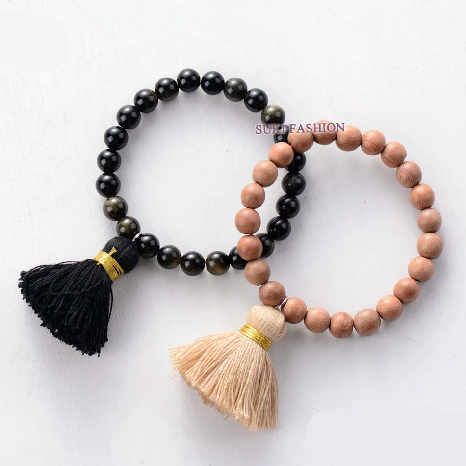 

African wooden love bracelets bangle set, Multicolor