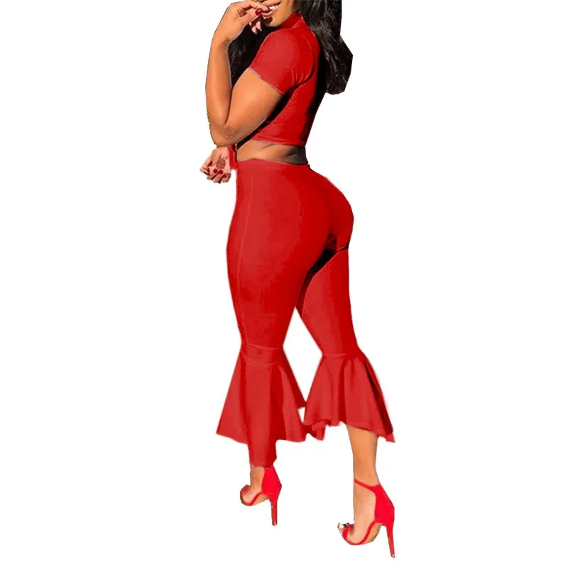 New Arrival Fashion Solid S-3XL Africa Apparel Women Two Piece Set