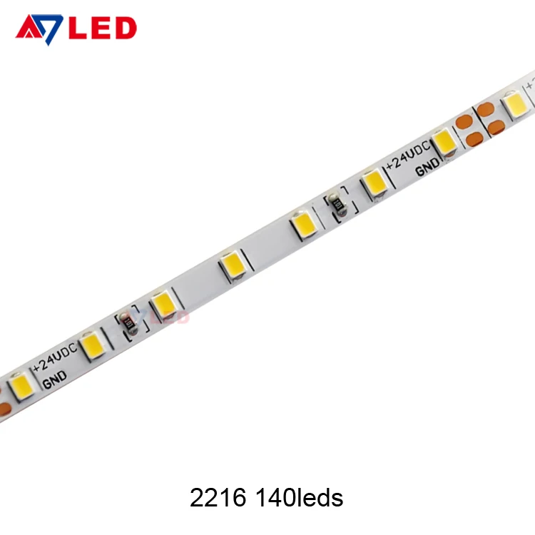 High brightness smd 2216 140led/m 24v IP20 3mm ultra slim tape led strip for cabinet
