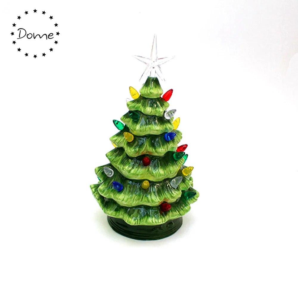 Battery Operated Green Ceramic Christmas Tree With Lights Buy Ceramic
