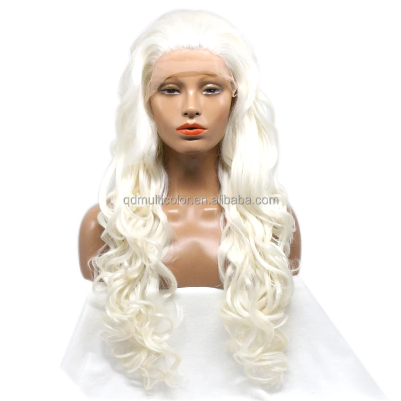 

60# blonde wavy long wigs factory direct sale white women wig