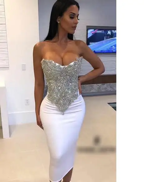 

B1719 SEXY SLEEVELESS STRAPLESS LADIES DRESS BODYCON DRESS WITH PEARL DECORATION