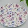 Customized printed color ceramic round dinner plate with flower
