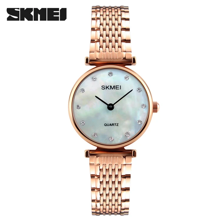 

1223 SKMEI Silver Women Watch Luxury High Quality Water Resistant Ladies Full Stainless Steel Small Dial Watches Brand