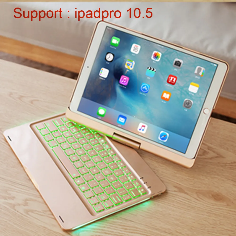 Bluetooth keyboard with case for iPad pro 10.5 inches will glows at night