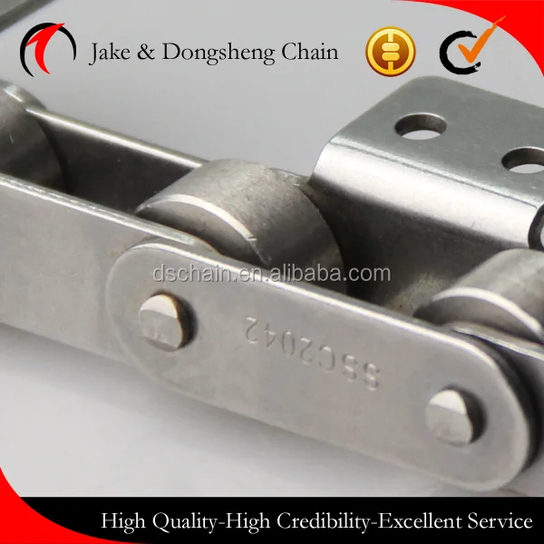 
SUS C2042 pitch 25.40 food line machine parts large roller conveyor chains with attachments 