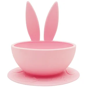 Image of Eco-friendly Customized Food Grade Dinning Plate Silicone Baby Feeding Bowl With Suction