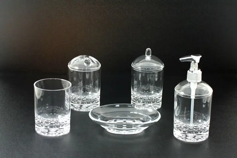 Clear Bubble Base Bath Accessories Set Clear Bubble Base Bath Accessories Set