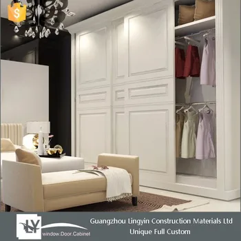 2015 Cheap Closet European Style Solid Wooden White Sliding