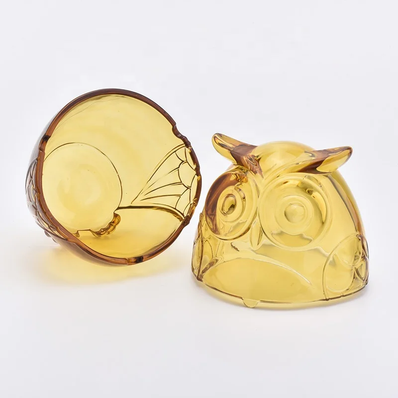 Luxury customized oval owl-shapecandle vessel glass candle holder wedding centerpieces