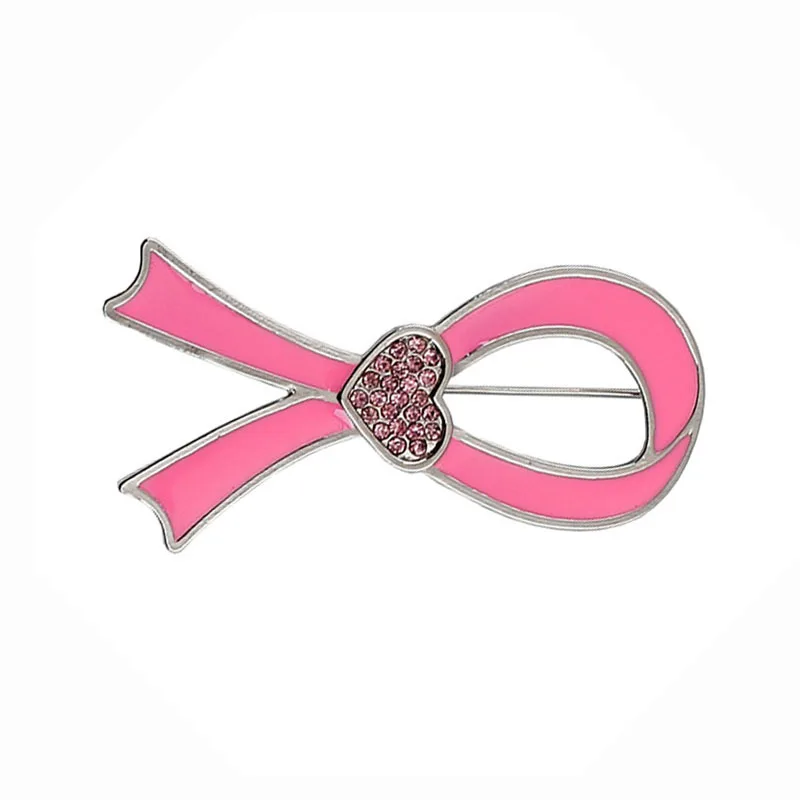 Pink Rhinestone Ribbon Brooches Breast Cancer Awareness Bowknot Pin Lucky Jewelry Buy Breast 1789