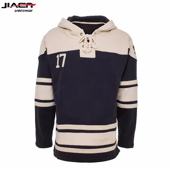 custom hockey sweatshirts with laces