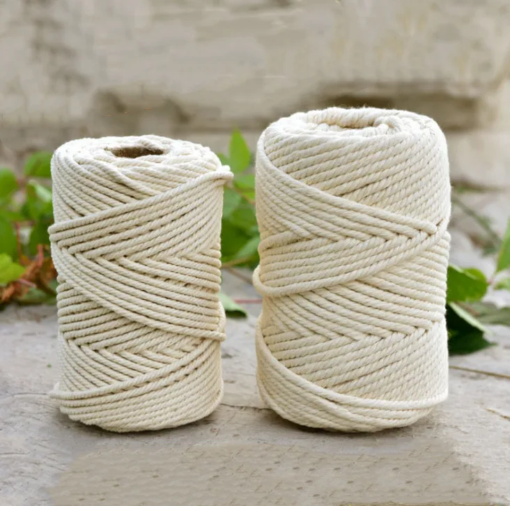 

Wholesale wall decorative natural twisted cotton cord macrame cord 4mm