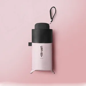 Image of APHACATOP Windproof Travel Umbrella 5 fold In Pink sun umbrella