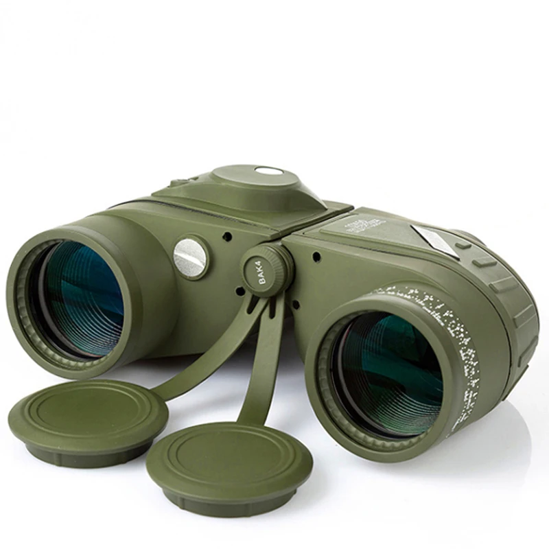 

Tactical Military Binoculars Professional Waterproof Marine Binoculars High Quality with Rangefinder and Compass Eyepiece Focus, Black, army green