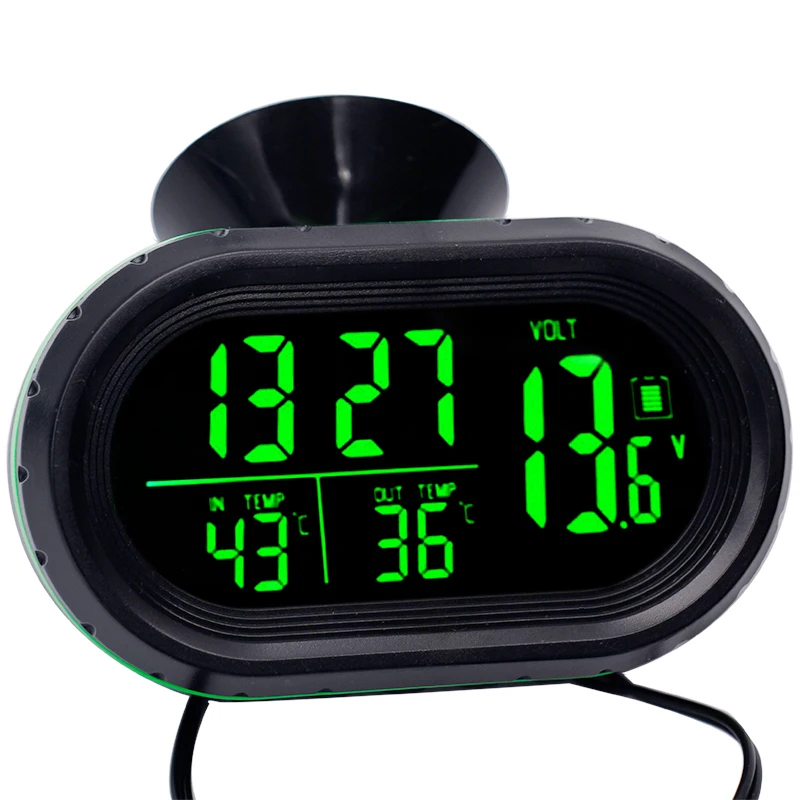 Voltmeter for 12V car Hot DT Digital LED Electronic Clock Time Thermometer