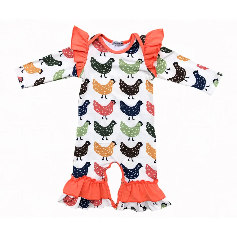 

Turkey Animals Flutter Ruffle Baby Icing Romper Suit Newborn Baby Jumpsuits, Picture shows