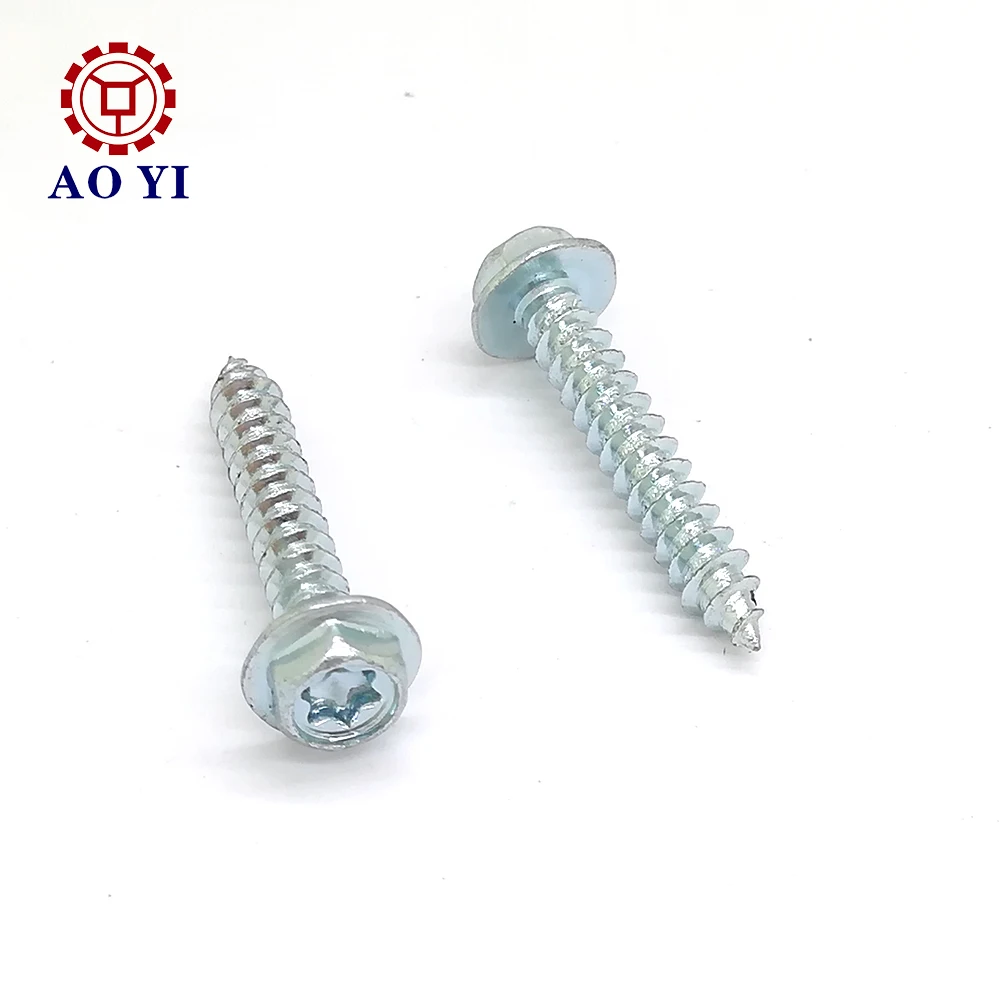 
Standard hex flange head sheet metal self tapping screw with washer 