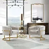 custom 20119 hot sell high quality cafe office living room furniture white velvet Sofa chair
