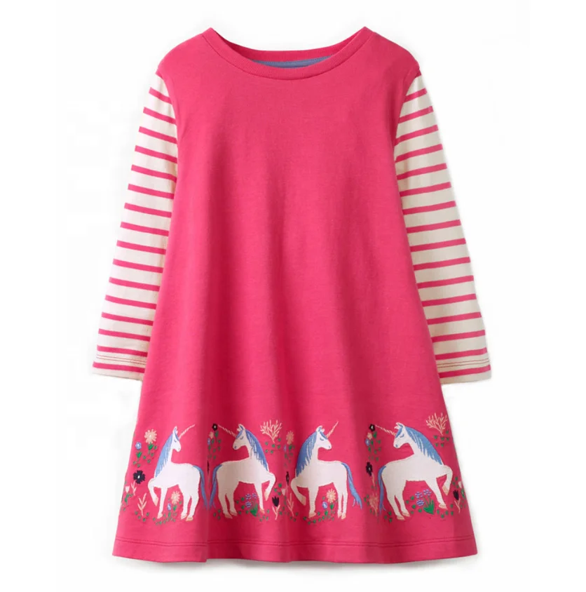 

2018 hot sale new design unicorn baby girls dress, Customized