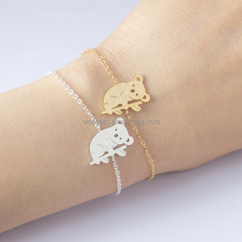 Cute Australia Koala Bear Bracelet High Quality Jewelry Stainless Steel 18K Gold Or Silver Plated Trip Souvenirs