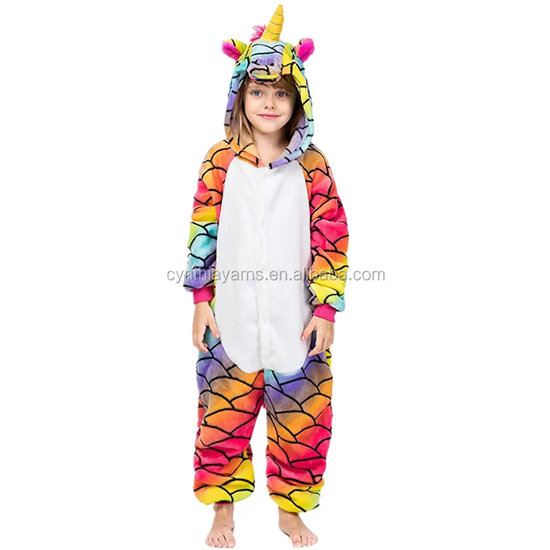 100 Egosy Peignoir Enfant Licorne Licorne avec Capuche Doudou Pyjama Licorne Pyjama pour Fille Garçon A 