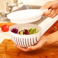 

Best Non-slip Large Capacity As Seen On TV Easy Hand Salad Maker Cutter Chopper Bowl