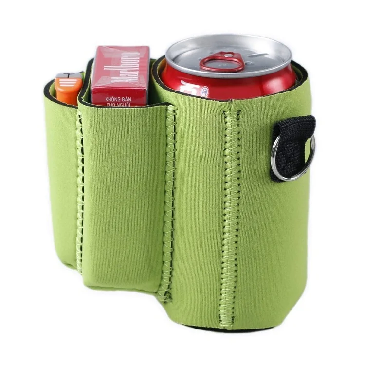 Beer Can Sleeve Neoprene Beverage Cooler With Cigarette And Lighter Holder  - Buy Beer Can Sleeve Neoprene Beverage Cooler With Cigarette And Lighter  Holder Product on