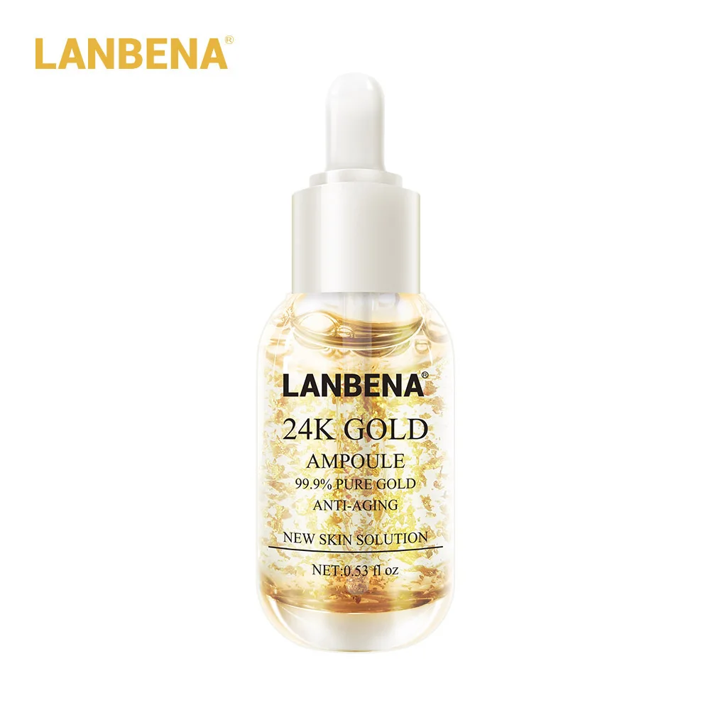

LANBENA 24K Gold Ampoule Serum Essence Anti Wrinkle Anti Aging Fine Lines Moisturizing Whitening Firming Face serum Skin Care