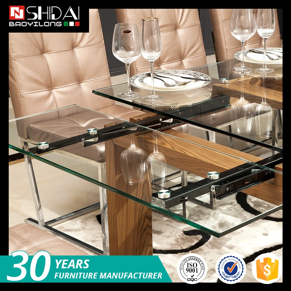 Moderno de vidrio de mesa comedor con sillas 6/comedor de madera set ... Moderno de vidrio de mesa comedor con sillas 6/comedor de madera set ...