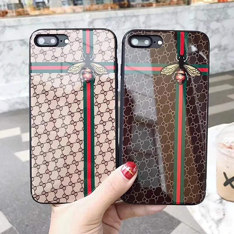 Luxury Fashion Style Glass Mirror Bee Case for Apple X XS XR XS Max, For iPhone 6 7 8 Luxury Case