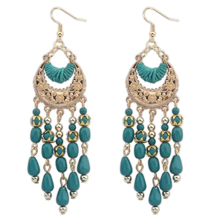 

Vintage bohemia crescent tassel drop earrings for women 2019