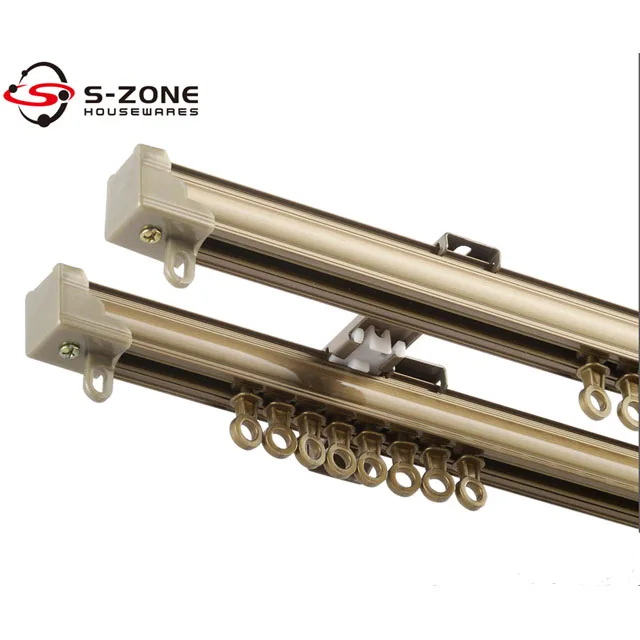 

Manufactures aluminum double curtain rail, double curtain track with accessories