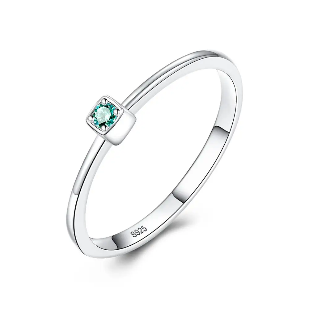 

CZCITY Bezel Setting Emerald Gemstone Rings for Women Elegant Cute Rings Jewelry
