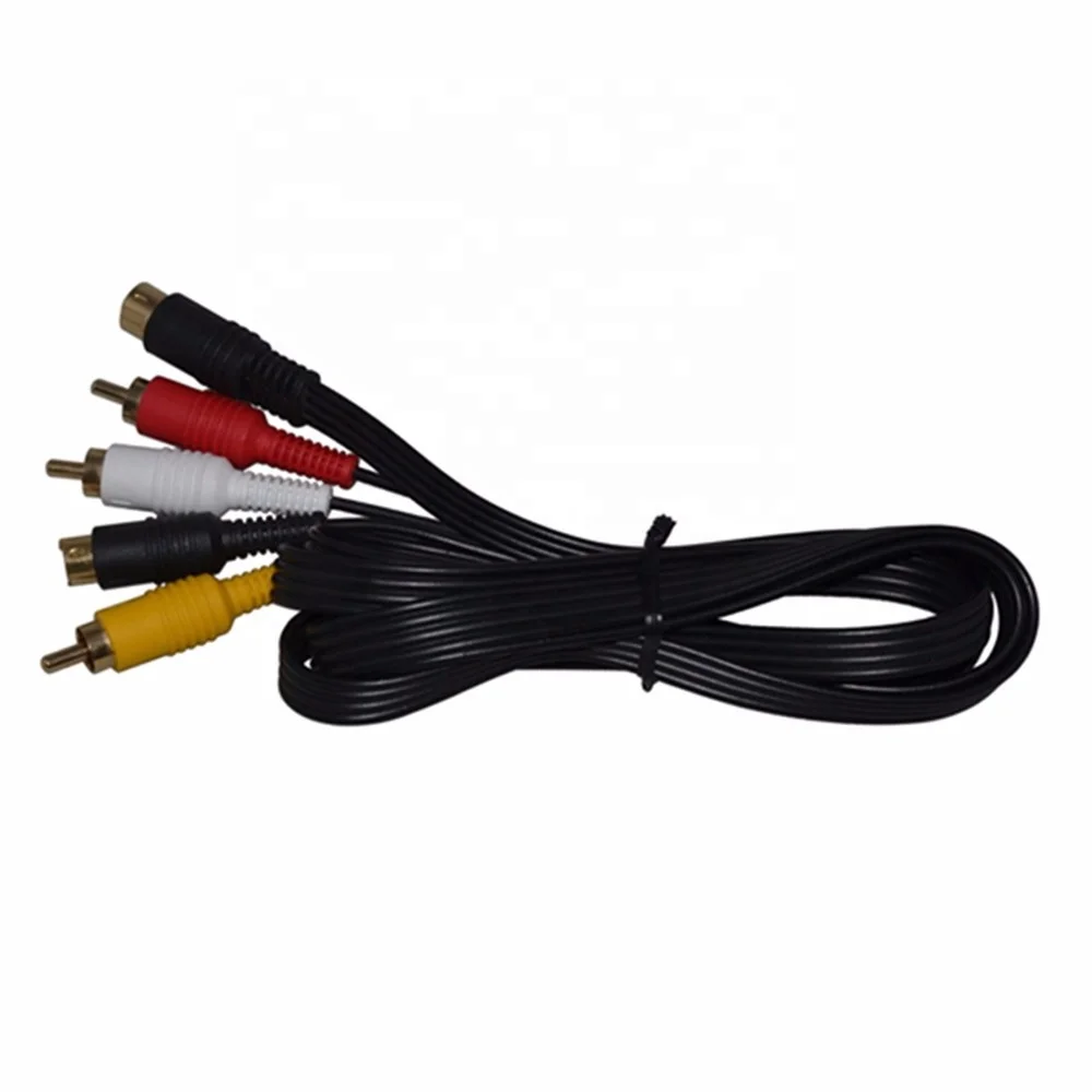 

Wholesale S-AV S-Video AV RCA Audio Video Composite Cord Cable for SEGA Saturn AV Cable, Black