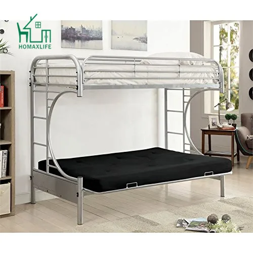 bunk bed with futon on bottom