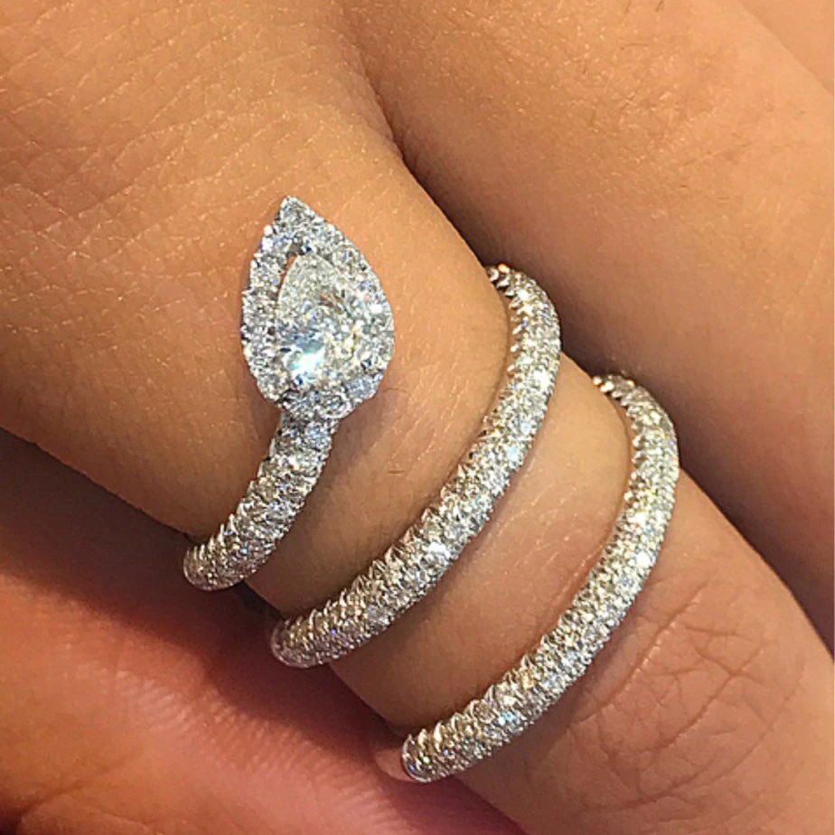 micro pave cz silver plated multi wrap women finger snake ring