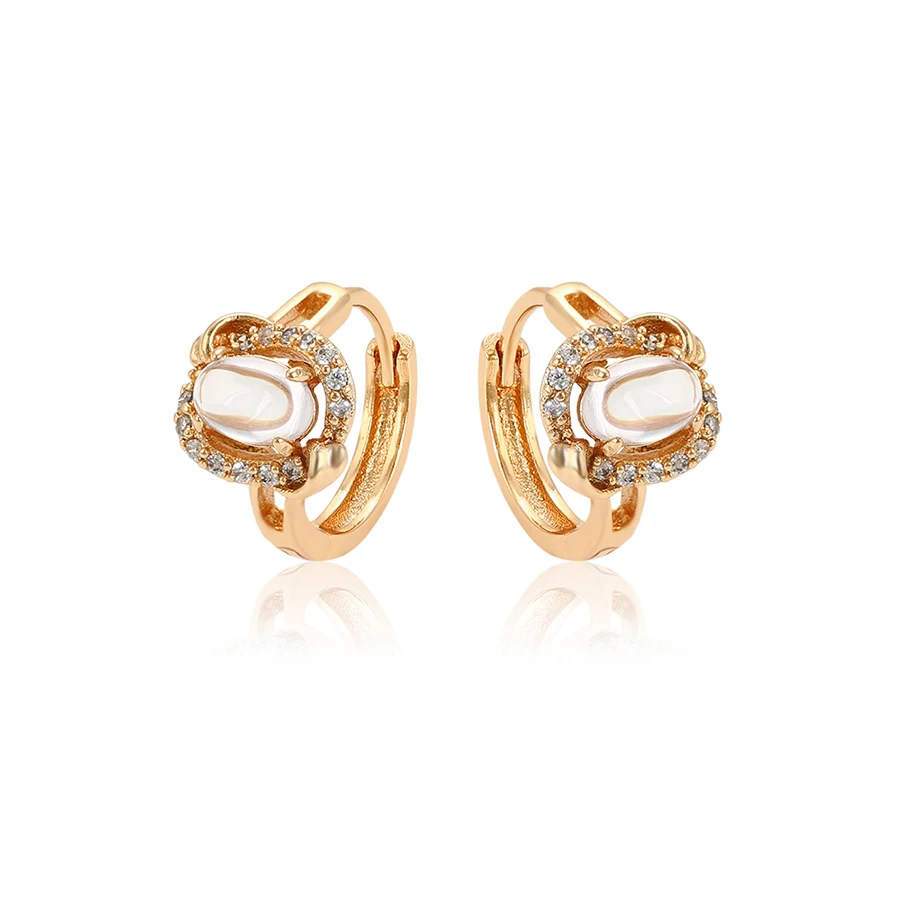 

97042 xuping environmental copper gold plated hoop earrings for women