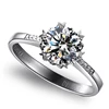 W175 Fashion White Gold Plated Six Claw Round cut AAA Crystal Couple Zircon Diamond Ring by Moyu