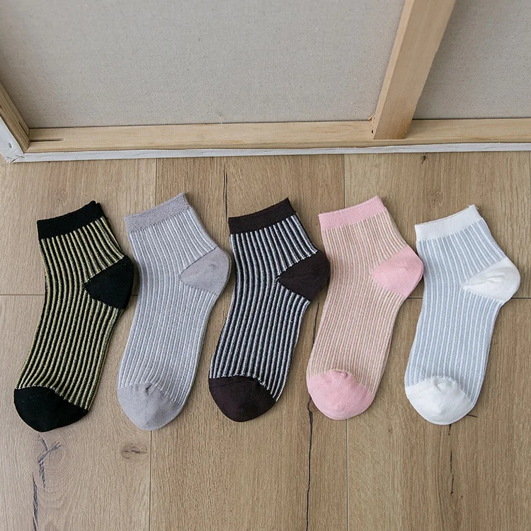 
Latest china new model purl crosspointer double line ankle socks for women 