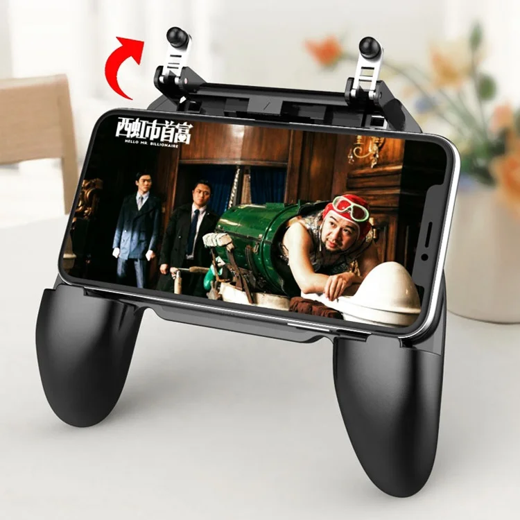 

new hotsale holder 3 in 1 gamepad w10 handle wireless touch screen controller without battery, Black