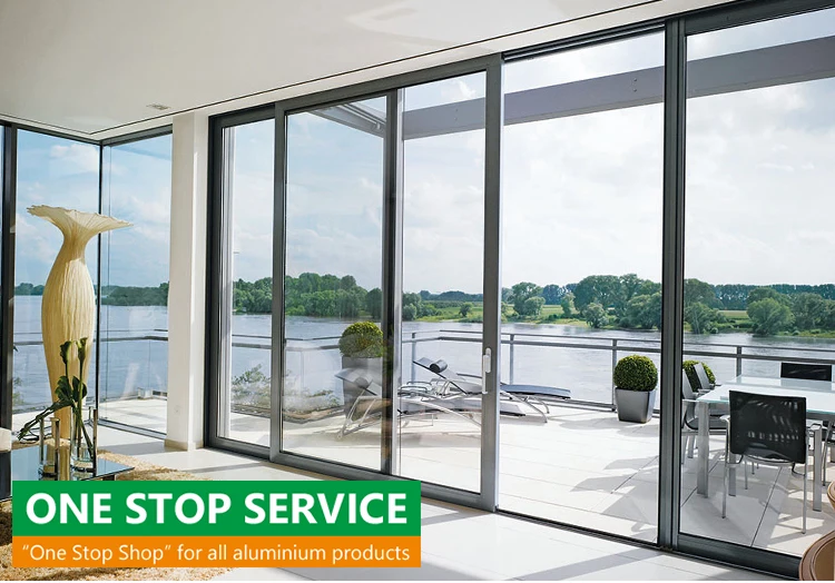 2017 Best selling single pane panel sliding glass doors aluminum veranda thermal break sliding door