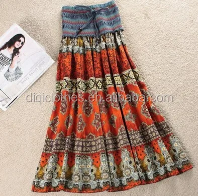 

Lady Bohemia/ gypsy Printed Paisley Tunic Top Colorful short and long skirt