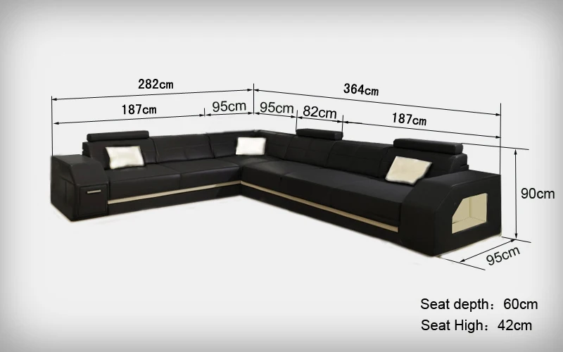 modern design corner sofa, L shape sectional sofa