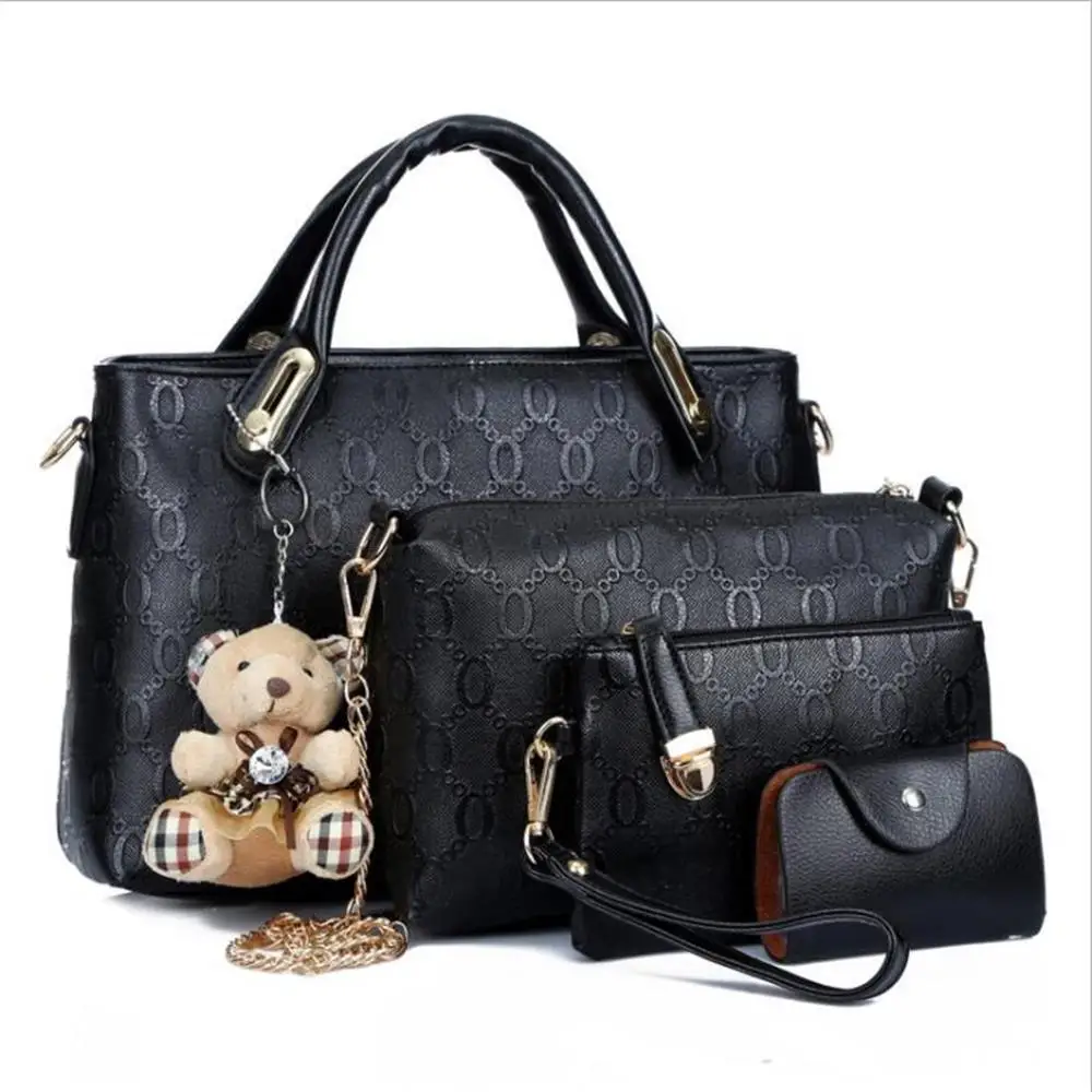 

Women Messenger Handbag 4 Set PU Leather Composite Bag